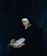 Gabriel Metsu Old Woman Meditating. Spain oil painting artist